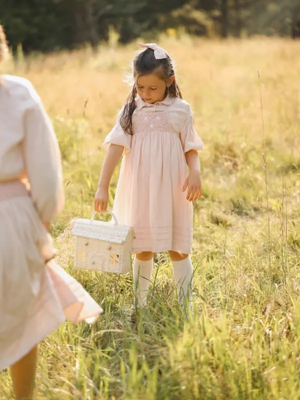 Little girl in pink in tall golden grass, outdoor photography by Photoholic, Rockland County NY